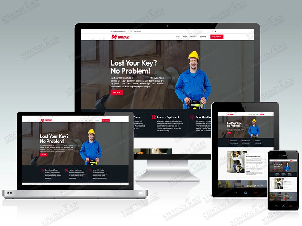 landing page design for locksmith website