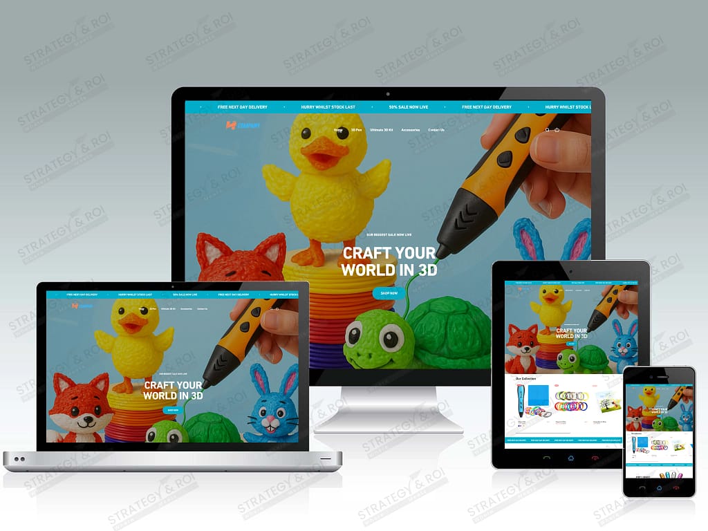 eCommerce website design for a 3D pen brand