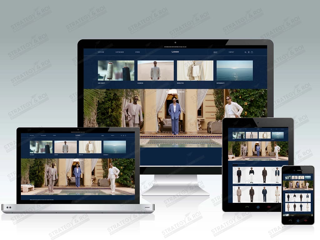 ecommerce website design for a clothing brand