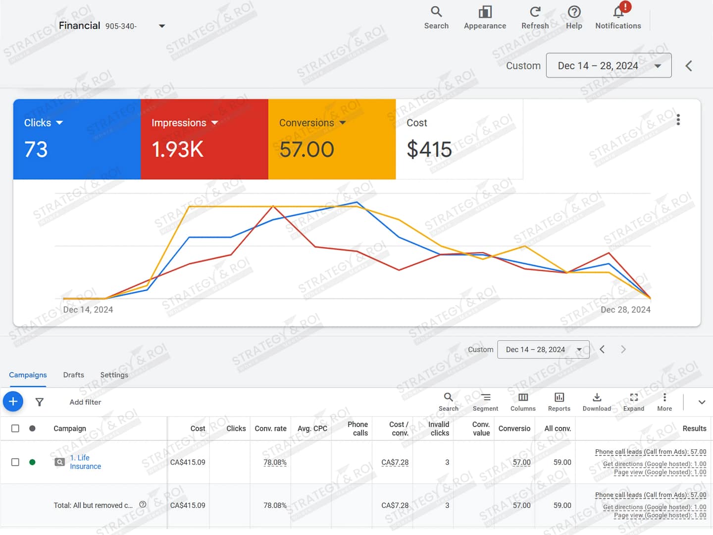 google ads management Life Insurance -Project