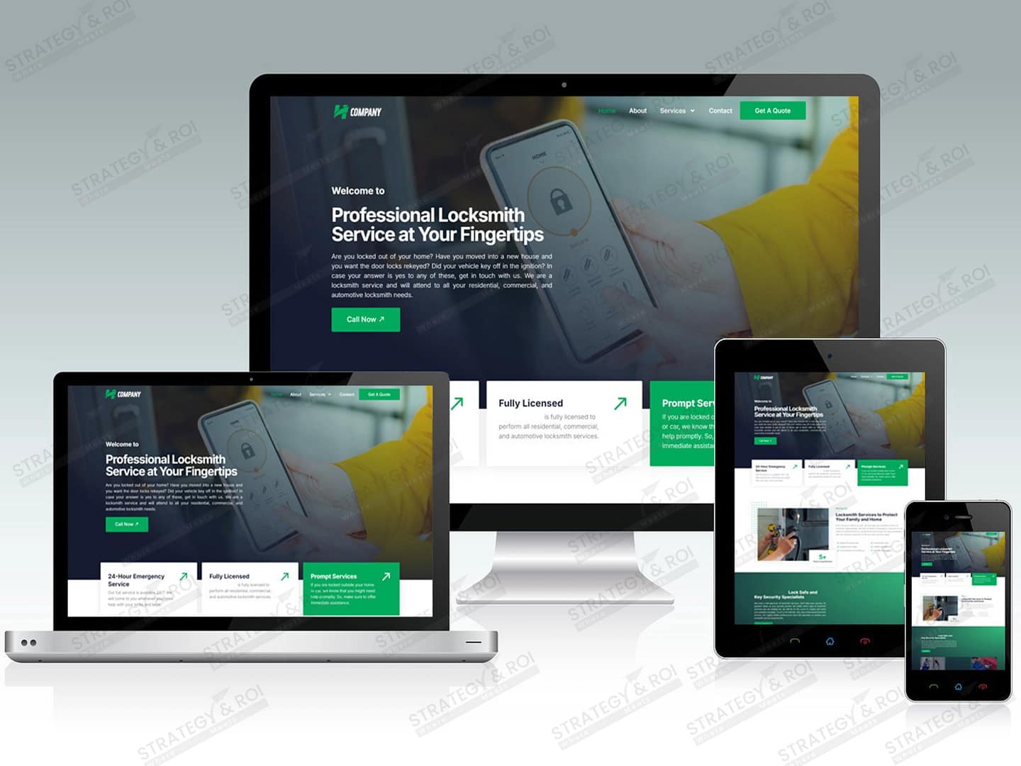 landing page design for locksmith company