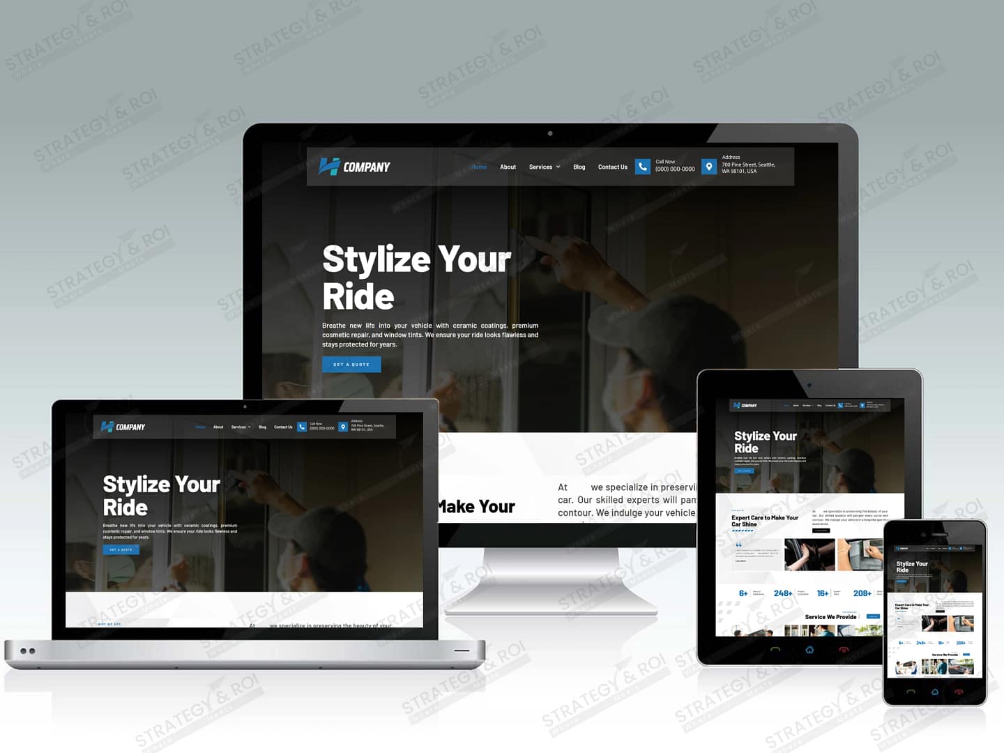 landing page design for Window Tint website