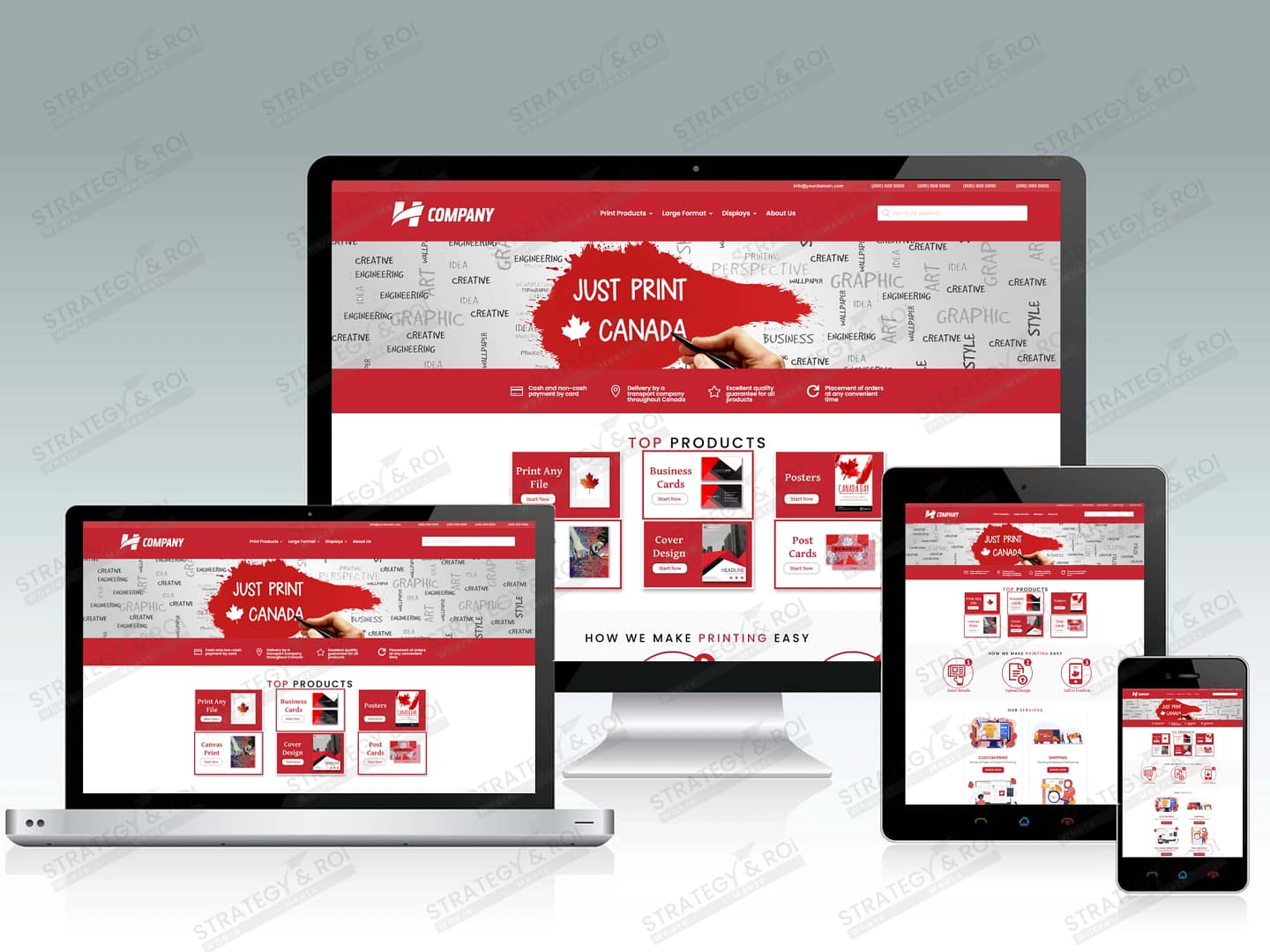eCommerce website design for printing company